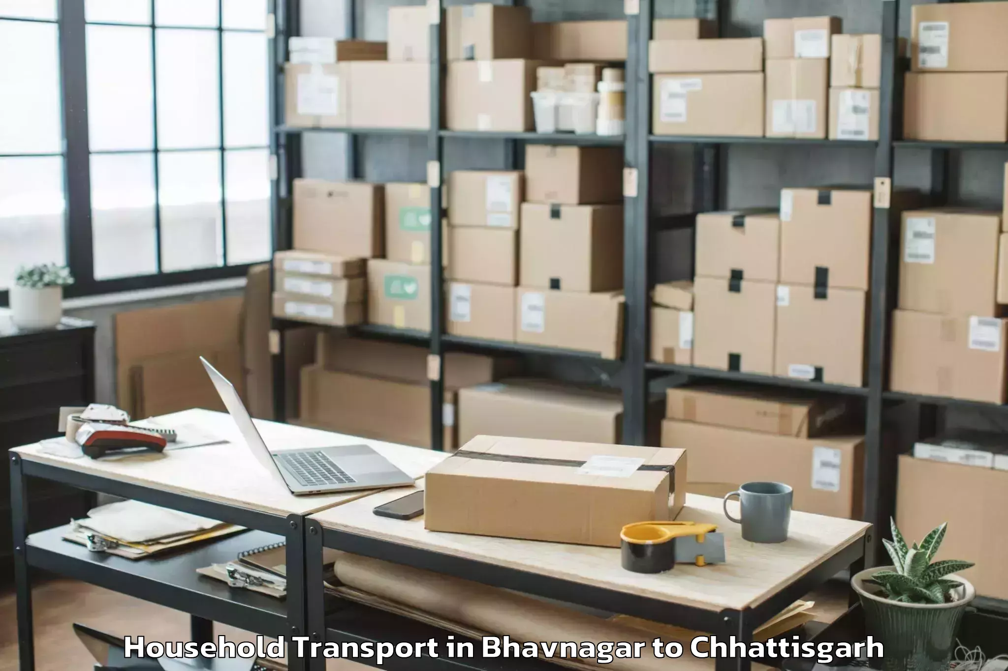 Reliable Bhavnagar to Dhamtari Household Transport